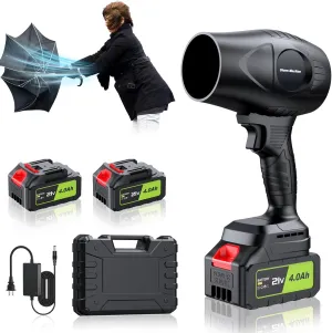 Electric Cordless Leaf Blower 300000RPM Handheld Leaf Blower 2 X 4.0Ah Batteries and Charger Included, Lightweight Leaf Blowers for Patio Cleaning, Lawn Care, Blowing Leaves and Dust, Black