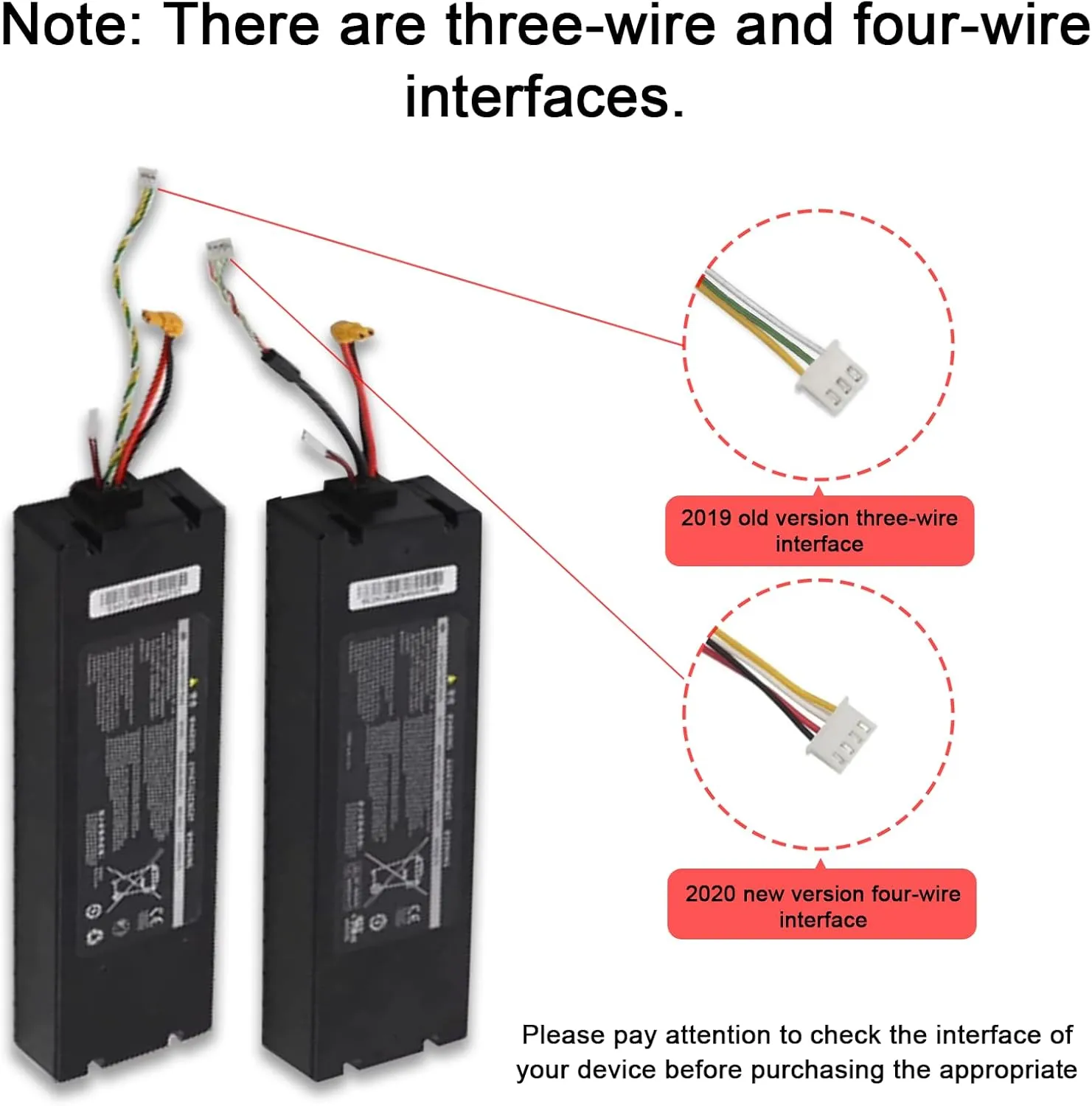 Electric Scooter 36VDC 144WH Rechargeable Replacement Battery for The Segway Ninebot Air T15 Electric Kick Scooter (4-Wire Interface)
