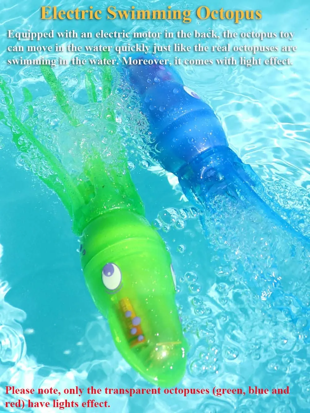 Electric Swimming Octopus Bath Toy, Creative Octopus Pool Toy Simulated Octopus Tub Toy Electric Octopus Bathtub Toy with Lights (Blue)