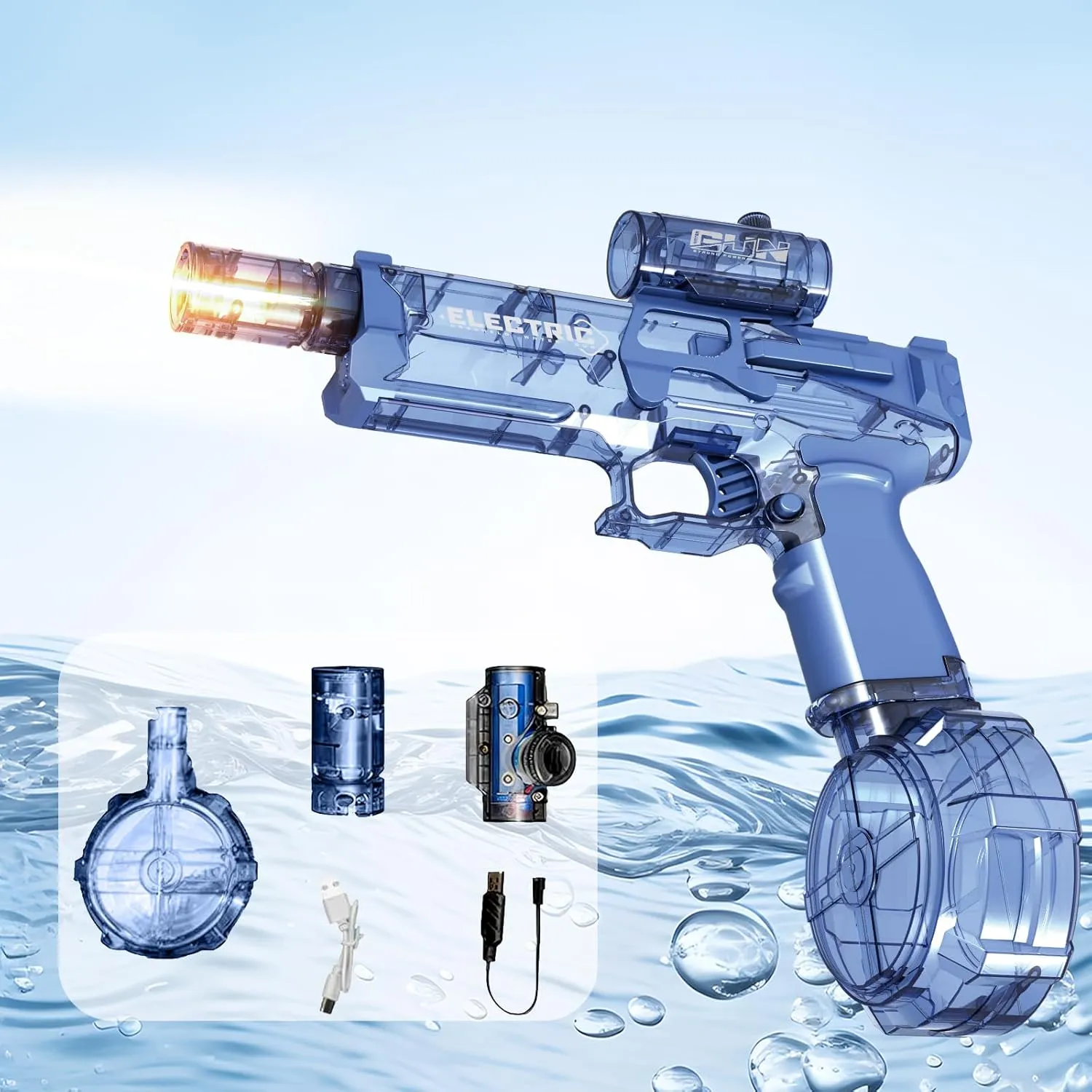 Electric Water Gun for Adults and Kids, Most Powerful Automatic Water Squirt Gun, 28-32 FT Long Range high Capacity Strongest Water Blaster,Outdoor Swimming Pool Gift Toy