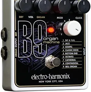 Electro-Harmonix B9 Organ Machine, Green, Compact Guitar Effect Device, 9 Presets, Modulation, 9.6V DC