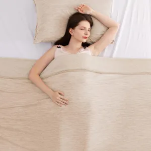Elegear Revolutionary Cooling Blanket Queen Size Absorbs Heat, Keep Adult/Children/Babies Cool on Warm Nights, Japanese Q-Max>0.4 Arc-Chill Cooling Fiber, Summer Blanket for Night Sweat - Beige,Adult