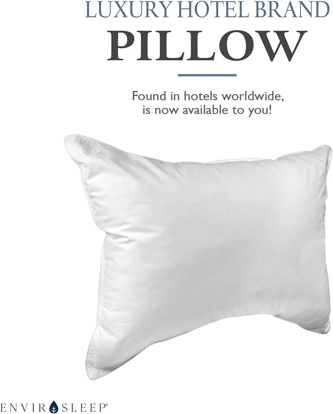 Envirosleep Dream Surrender Medium Support Pillows - Hypoallergenic Polyester Filled Cotton Shell Pillow Set, Standard Size 2 Pillow Set for Hotel or Home Use, by Manchester Mills