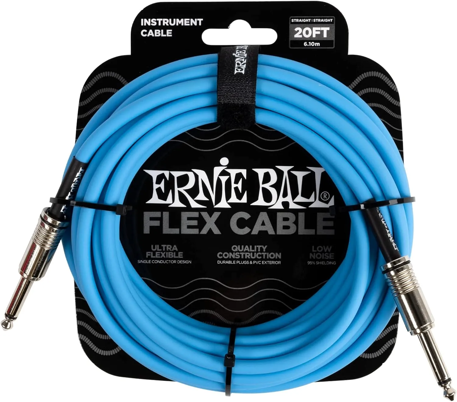 Ernie Ball Instrument Cable, Blue, 20ft (P06417)