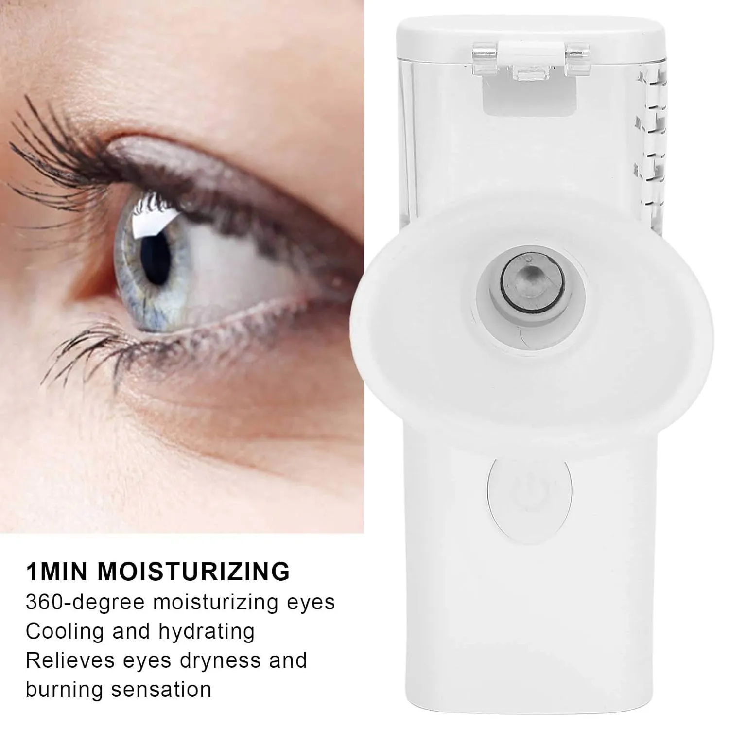 Eye Steamer Eye Sprayer, USB Charging Eye Mist Handheld Care Sprays Steamer Portable Moisturizing Cleaning Soothly Machine for Women Man (New Eye Moisturiser White)
