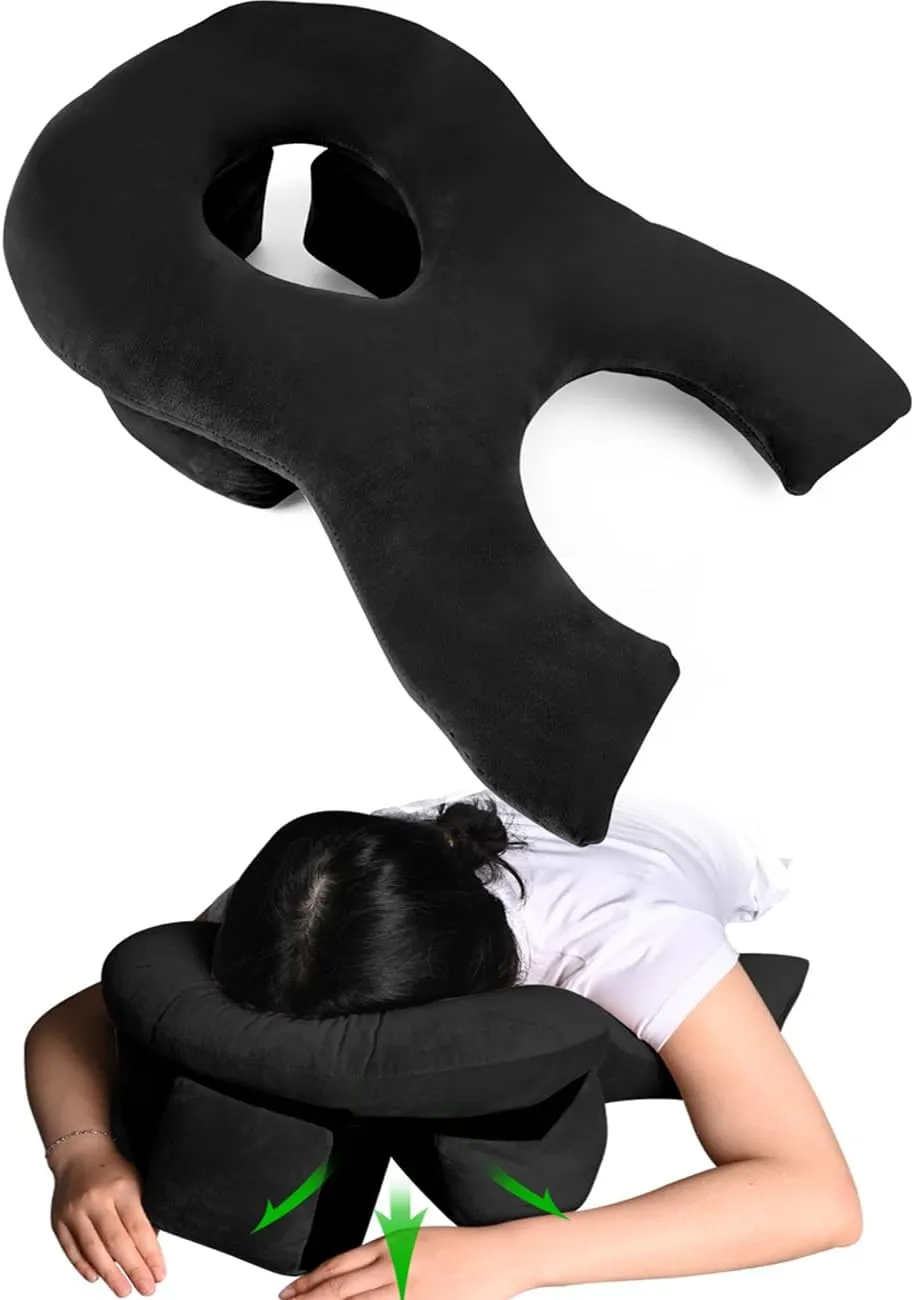 Face Down Pillow for Sleeping BBL Pillow After Surgery Vitrectomy Pillow Face Down Pillow After Eye Surgery Stomach Sleeping Pillow Massage Pillow Prone Pillow, Retinal Recovery Equipment, Black