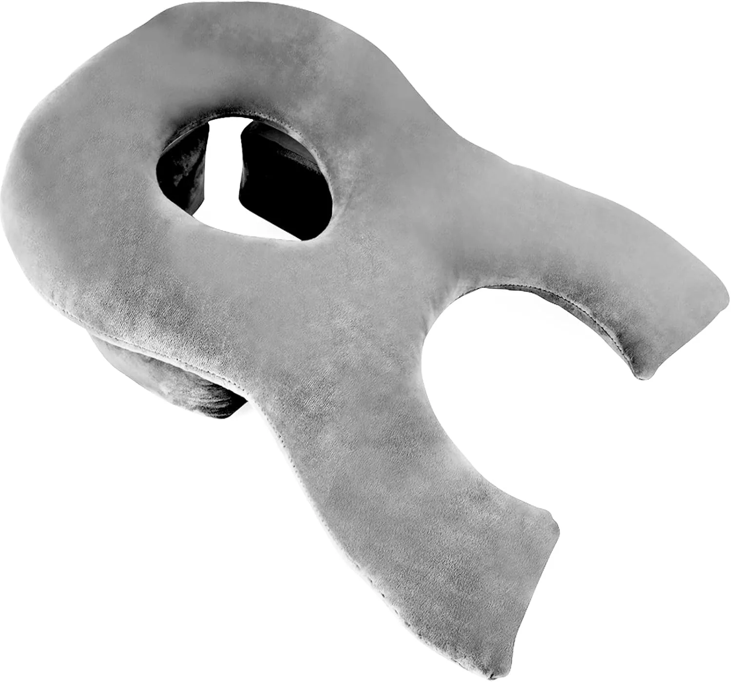Face Down Pillow - Soft, Comfortable & Supportive, Polyester Cotton Fill, Contoured, Light Gray, 18x28.4 inches, Face Down Sleeping, Post-Surgical Recovery (BBL, Eye Surgery), Home Massage