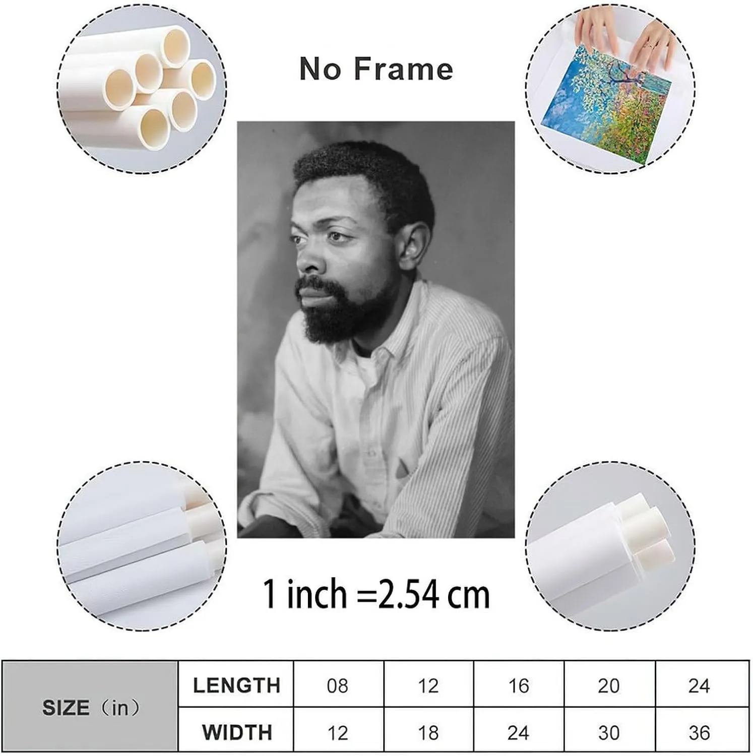 FDIONSLD Amiri Baraka Photo Wall Art African American Litterateur Canvas Painting Wall Art Poster for Bedroom Living Room Decor 08x12inch(20x30cm)
