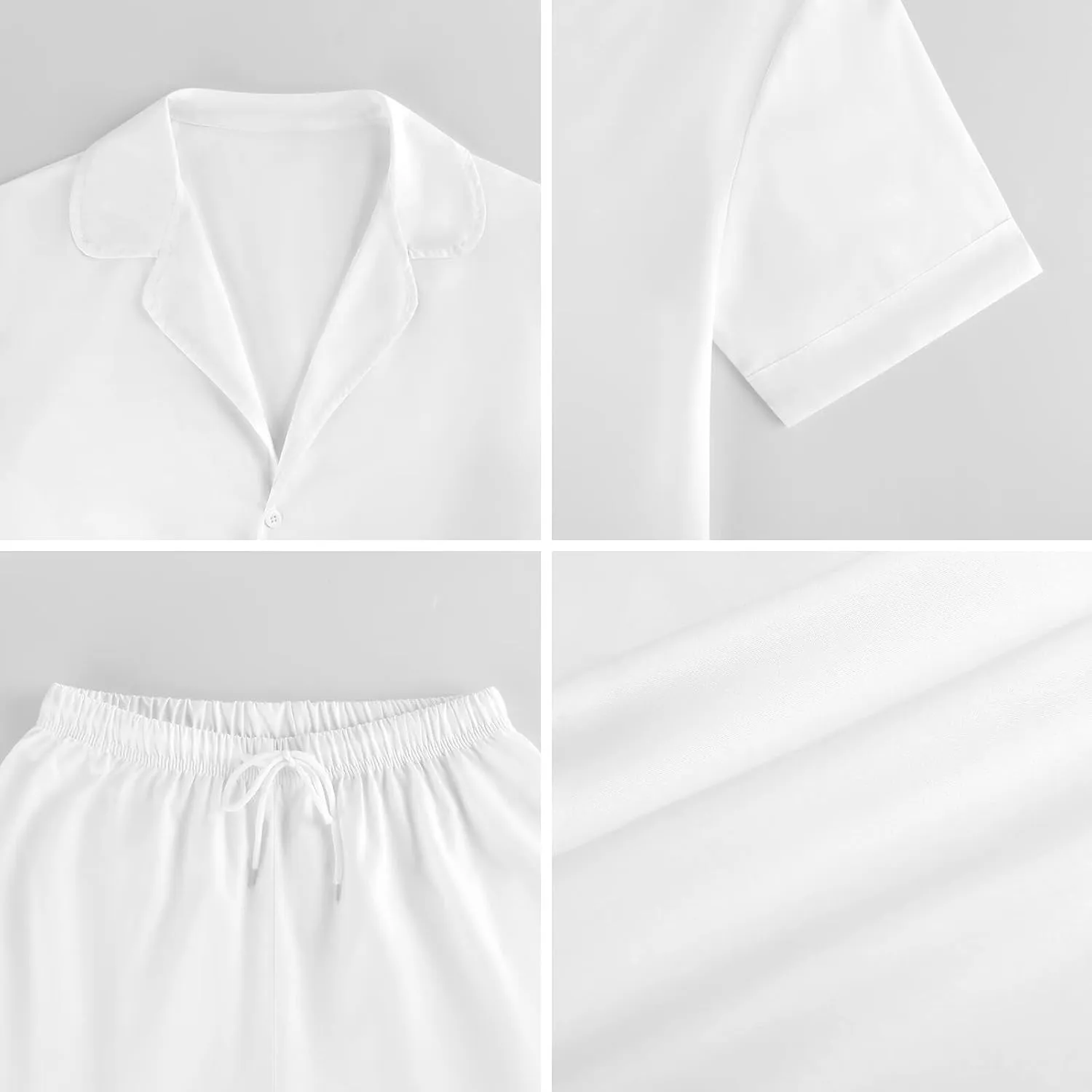 Feng Shui Lotuses Flower Blooming Women's Satin Pajama Set Short Sleeve Button Down Sleepwear Loungewear Pj Set