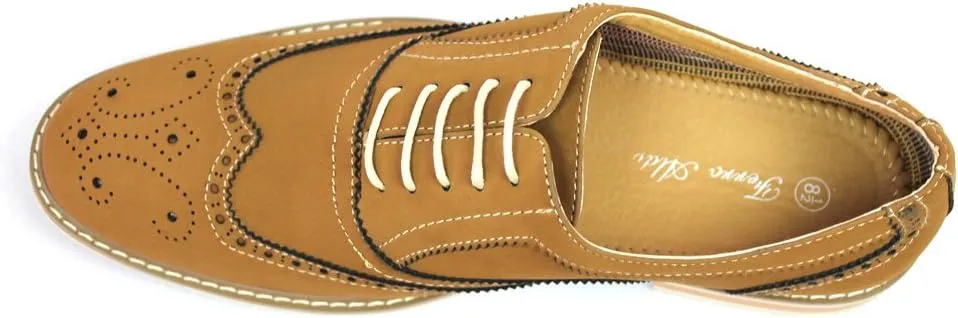 Ferro Aldo Brown Men's Dress Shoes Brogue Perforation Details Modern M139001
