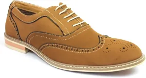 Ferro Aldo Brown Men's Dress Shoes Brogue Perforation Details Modern M139001