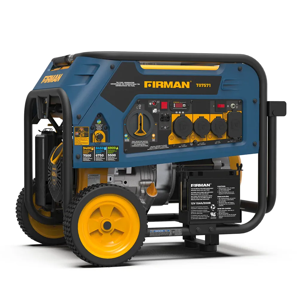 Firman T07571 7500W Running / 9400W Peak Tri Fuel Generator