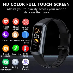 Fitness Tracker with 24/7 Heart Rate Sleep Blood Oxygen Monitor,IP68 Waterproof Smart Watch,1.10''AMOLED Touch Color Screen,Step Counter Health Activity Trackers for Women Men