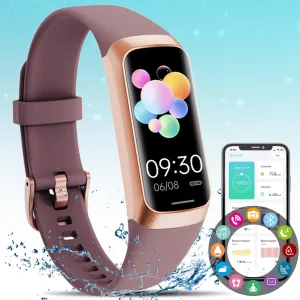 Fitness Tracker,Smart Watch with Blood Pressure Heart Rate Body Temperature & Sleep Monitor IP67 Waterproof Step Calorie Counter Pedometer Health Fitness Activity Watch for Android iOS Phone Men Women