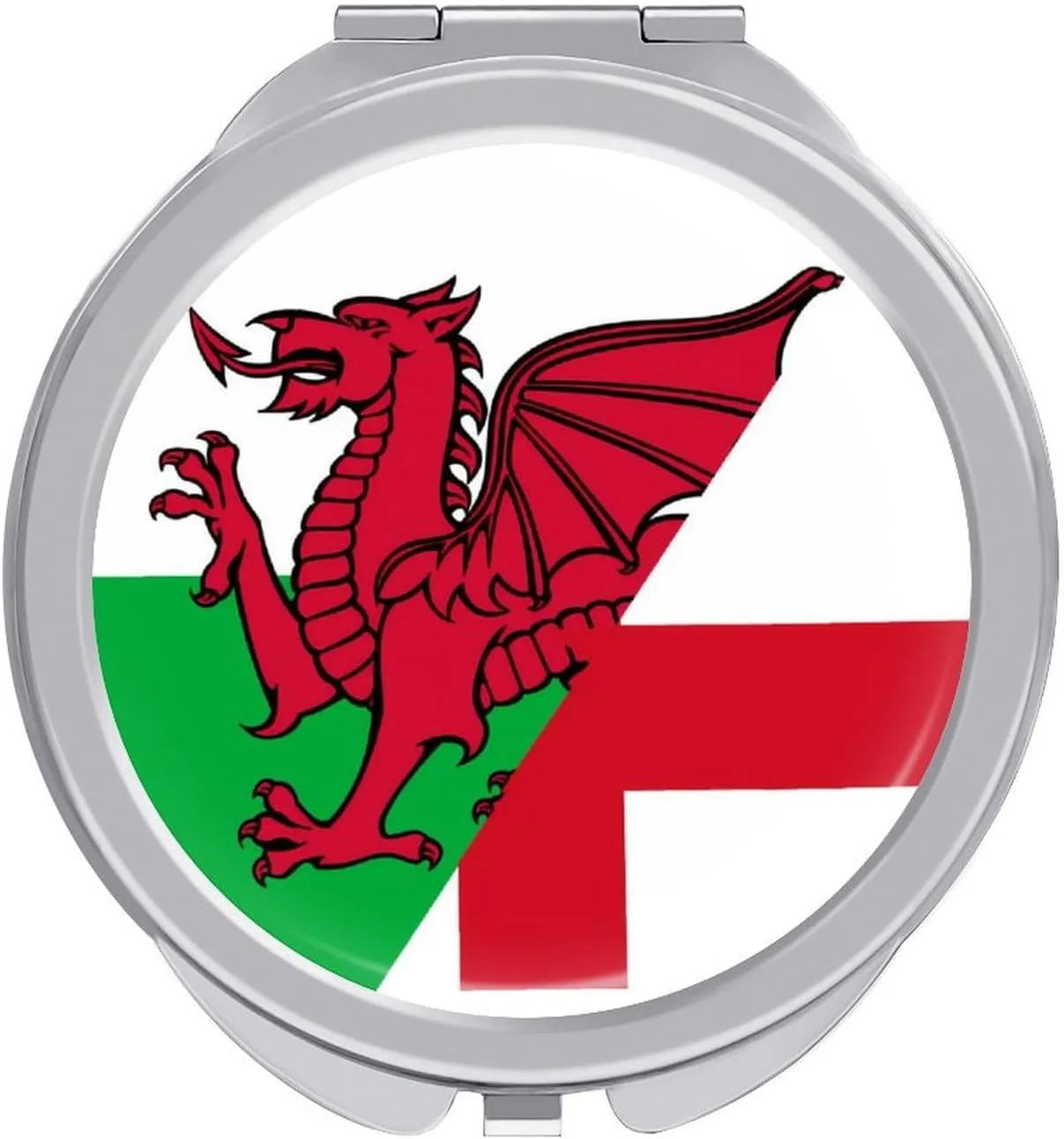 Flag of England and Wales Travel Makeup Mirror Double-Sided Pocket Mirror Portable for Handbag Purse Compact Gifts for Women