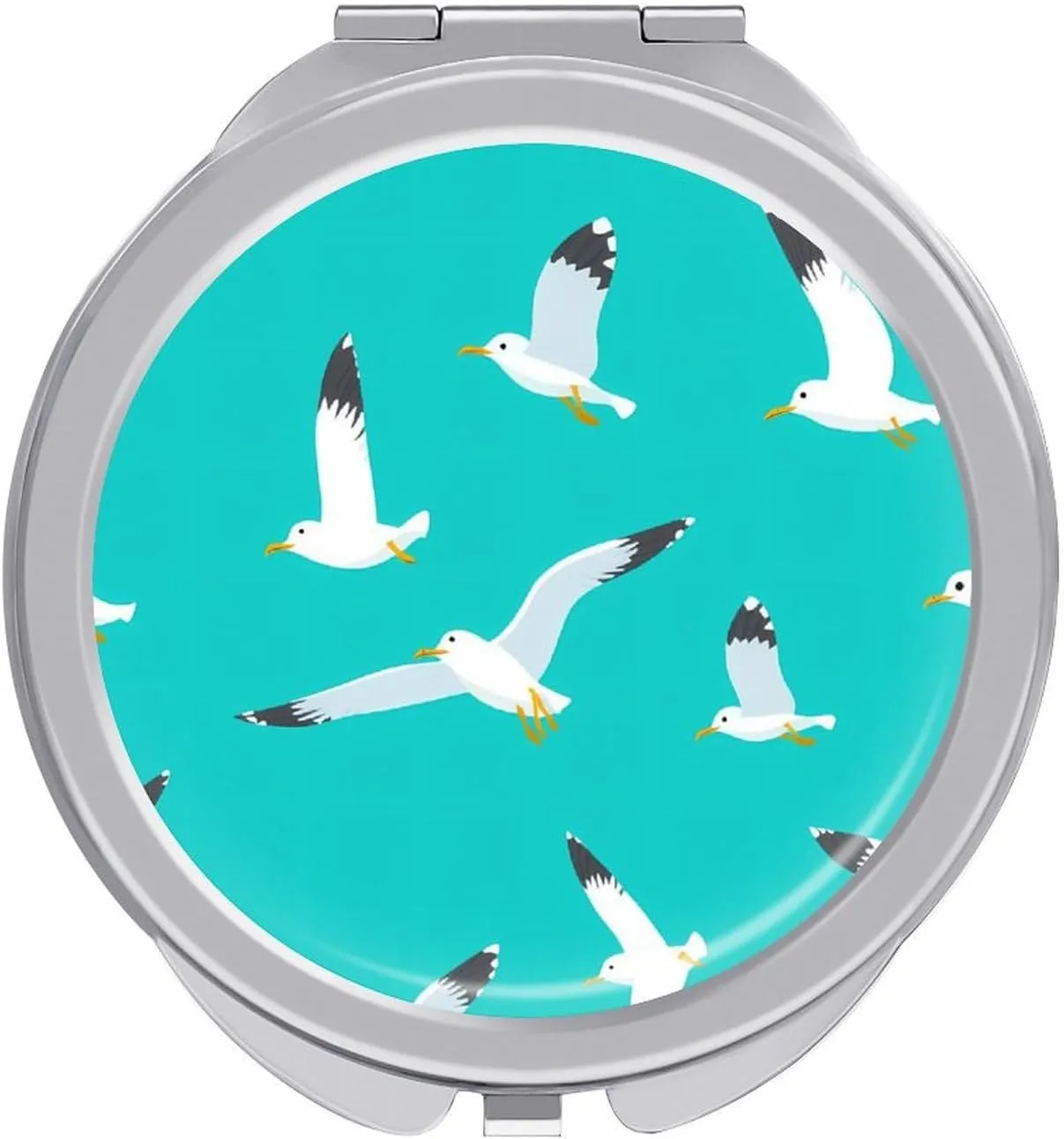 Flying Seagulls Travel Makeup Mirror 2-Sided 1x 2X Magnification Portable Mini Mirror for Handbag Purse Pocket