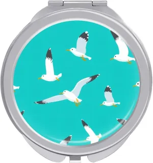 Flying Seagulls Travel Makeup Mirror 2-Sided 1x 2X Magnification Portable Mini Mirror for Handbag Purse Pocket