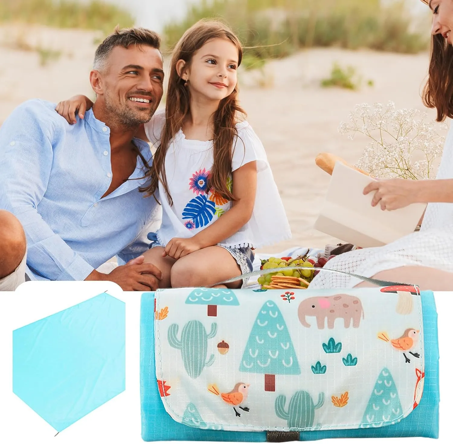 Foldable Beach Outdoor Blanket - Quick Dry Waterproof Mat | Washable Lawn Rug for Camping, Hiking, Park Activities, Travel Sand Barrier, Comfortable Ground Sheet Picnic and Chill Moments