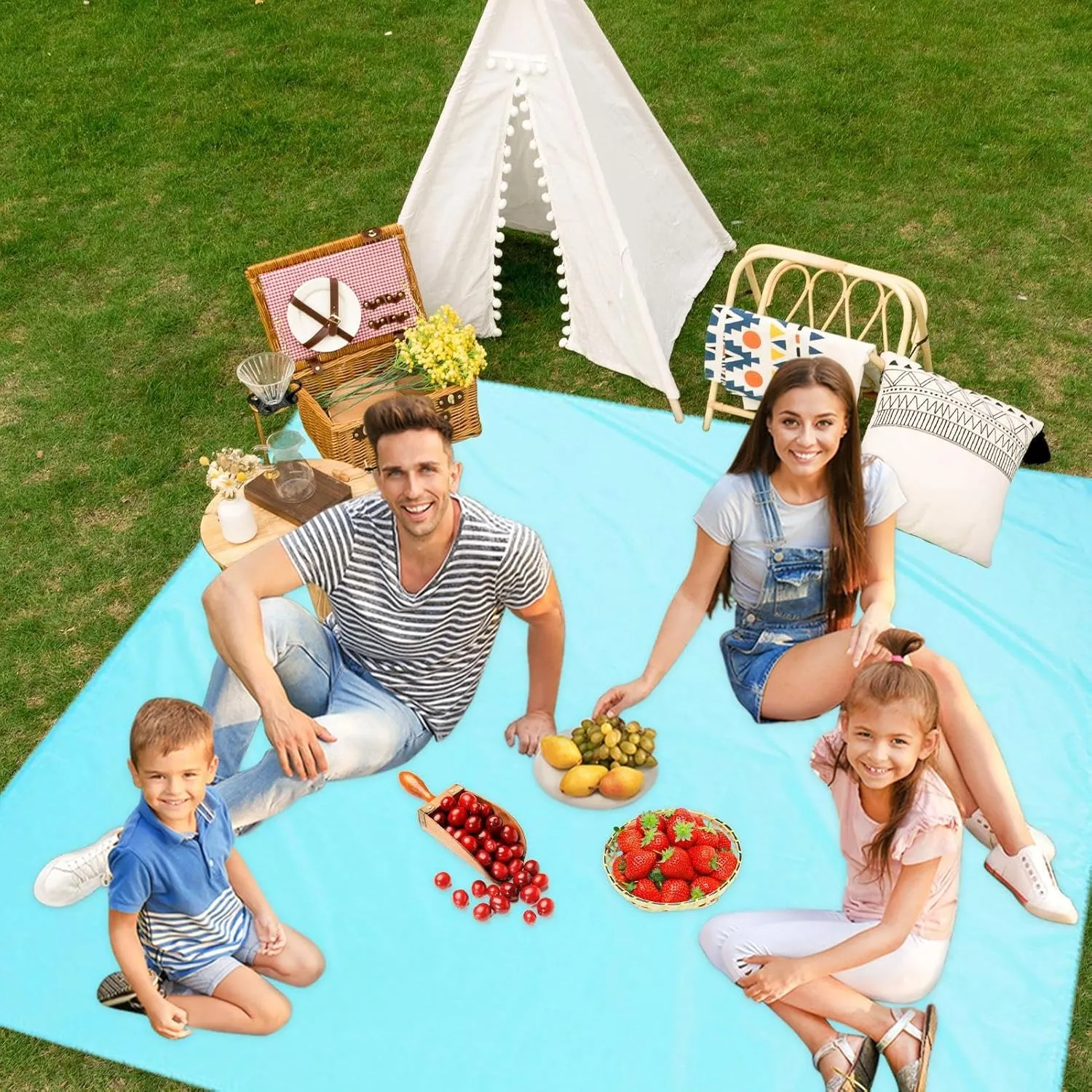 Foldable Beach Outdoor Blanket - Quick Dry Waterproof Mat | Washable Lawn Rug for Camping, Hiking, Park Activities, Travel Sand Barrier, Comfortable Ground Sheet Picnic and Chill Moments