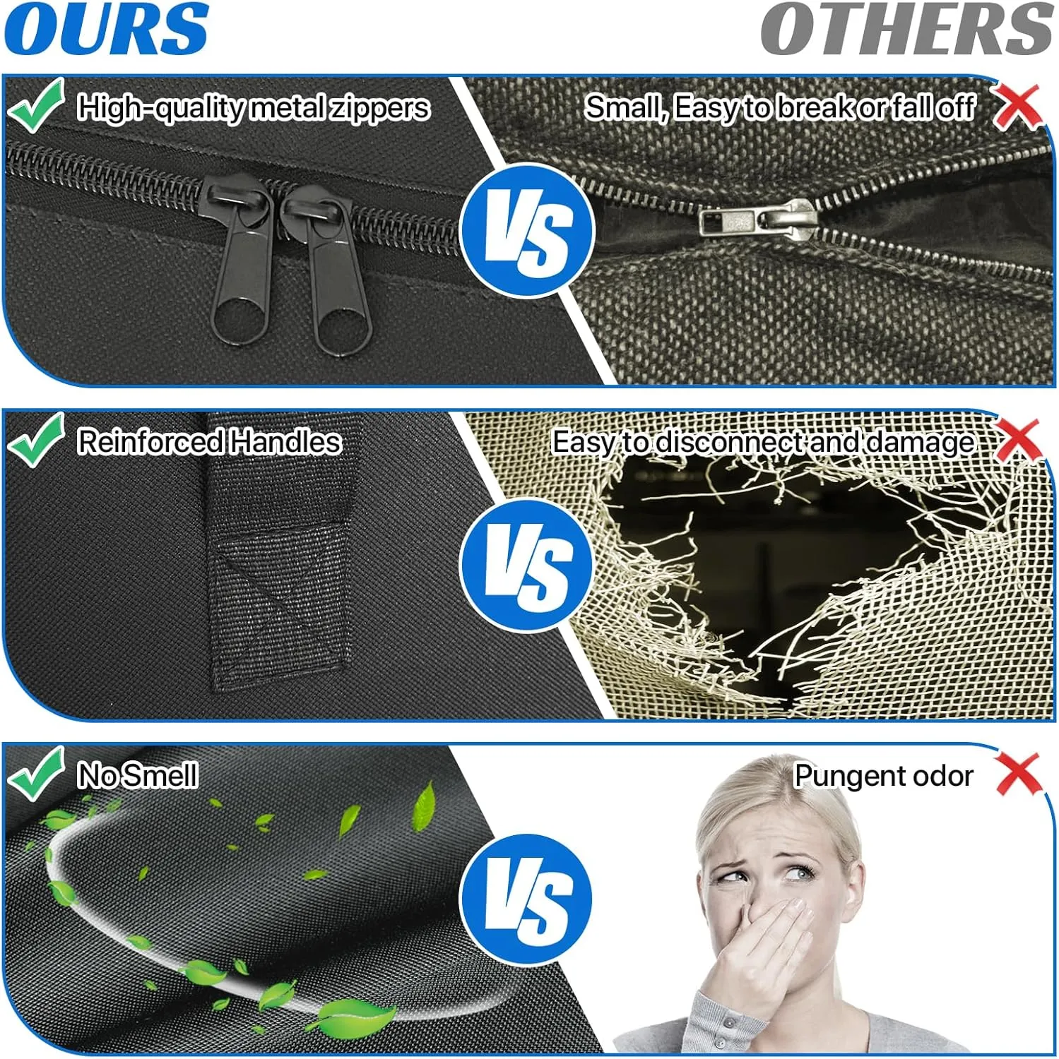 Foldable Mattress Storage Bag, 55"x13"x26" Portable Waterproof Carry Case for Trifold Memory Foam Full Folding Mattress, 600D Oxford Heavy Duty Camping Cots Bag, Black