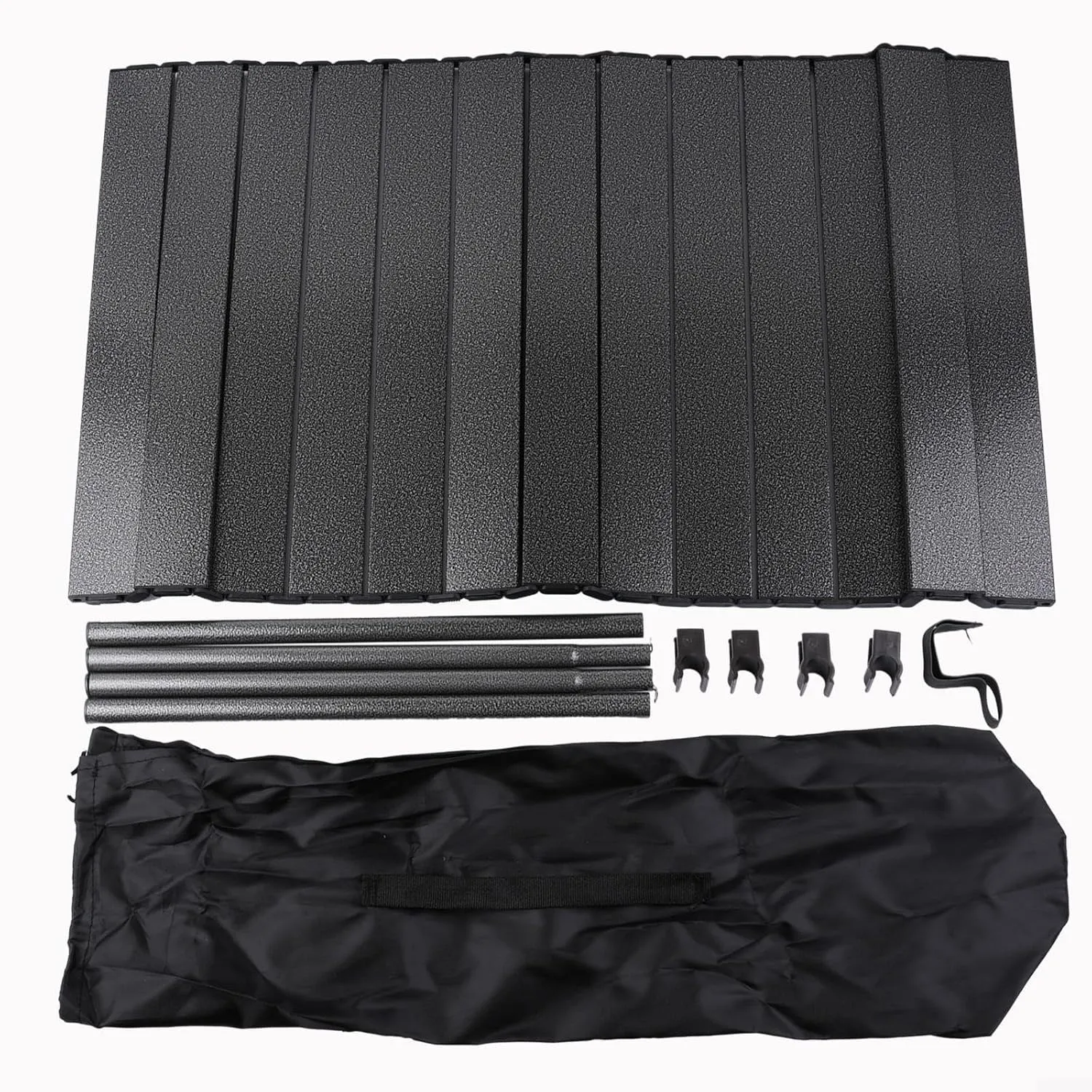 Foldable Trolley Tabletop Camping Table Picnic Tables Portable Aluminum Alloy Wooden Folding Outdoor Desk Easy Installation with Carrying Bag for Garden Beach Fishing Outdoor BBQ,Black