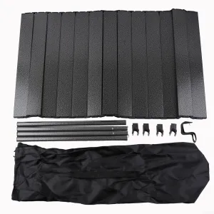 Foldable Trolley Tabletop Camping Table Picnic Tables Portable Aluminum Alloy Wooden Folding Outdoor Desk Easy Installation with Carrying Bag for Garden Beach Fishing Outdoor BBQ,Black