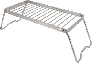 Folding Campfire Grill, Folding Camping Grate Stainless Steel Adjustable Height Thicker Camp Fire Cooking Racks Draining Backpacking Grill for Outdoor/926