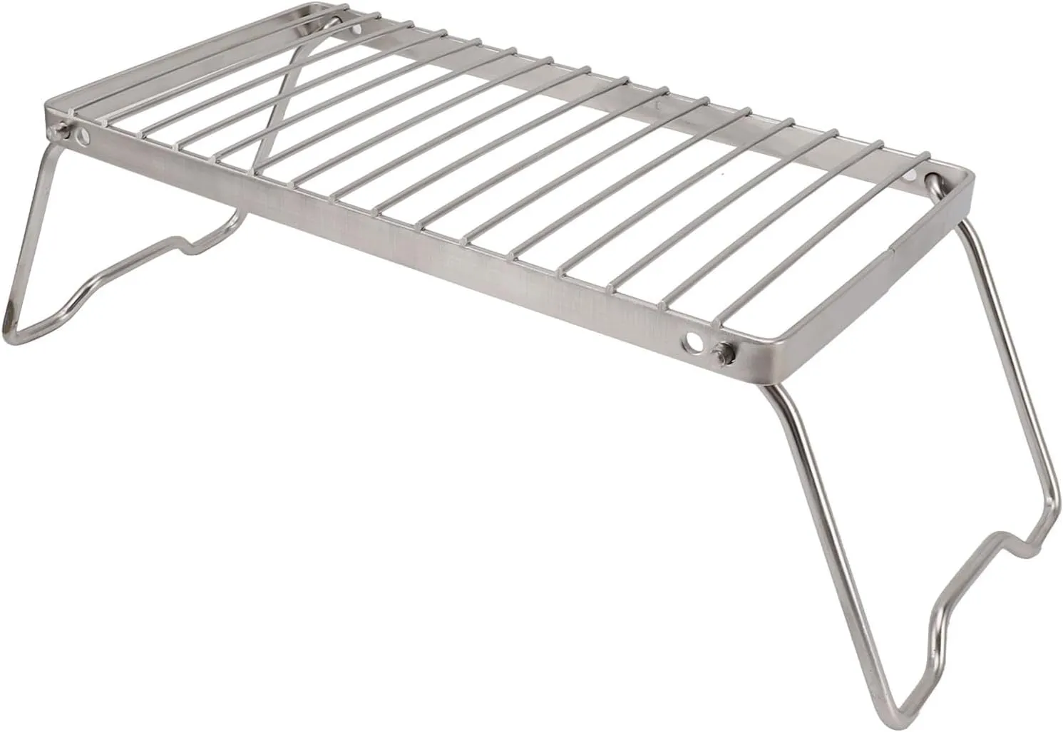 Folding Campfire Grill, Folding Camping Grate Stainless Steel Adjustable Height Thicker Camp Fire Cooking Racks Draining Backpacking Grill for Outdoor/926