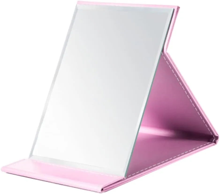 Folding Stand Mirror Folding Travel Vanity Mirror Vanity Mirror with Stand Small Square Makeup Mirror Trendy Purses Cosmetic Mirror Dressing Table Small Bracket Student
