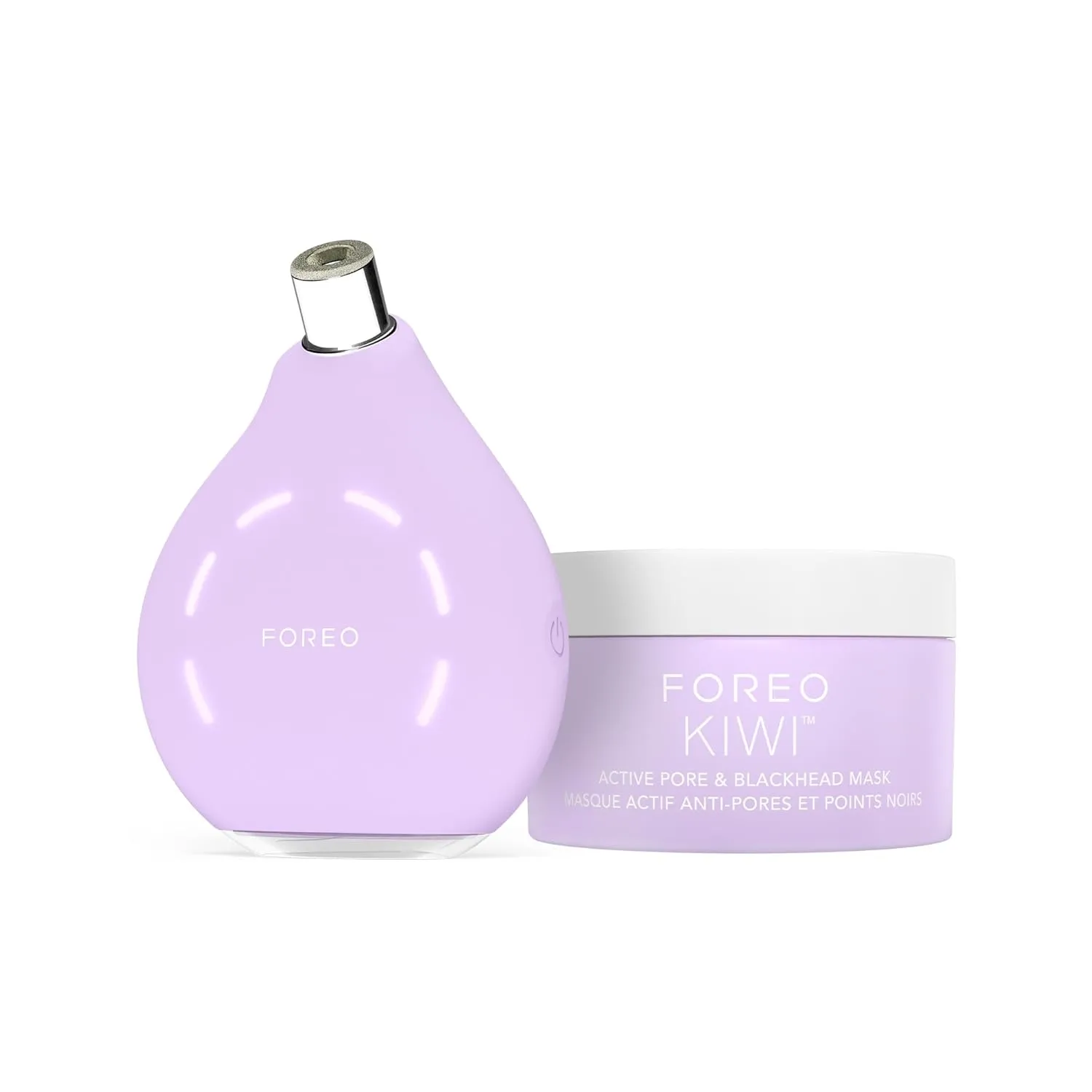 FOREO Smooth & Resurface KIWI derma Microdermabrasion Machine - Black Head Remover for Face   KIWI Active Pore & Blackhead Mask, 100g - Blackhead Extractor - No Pore Strips Suction Blackhead Remover