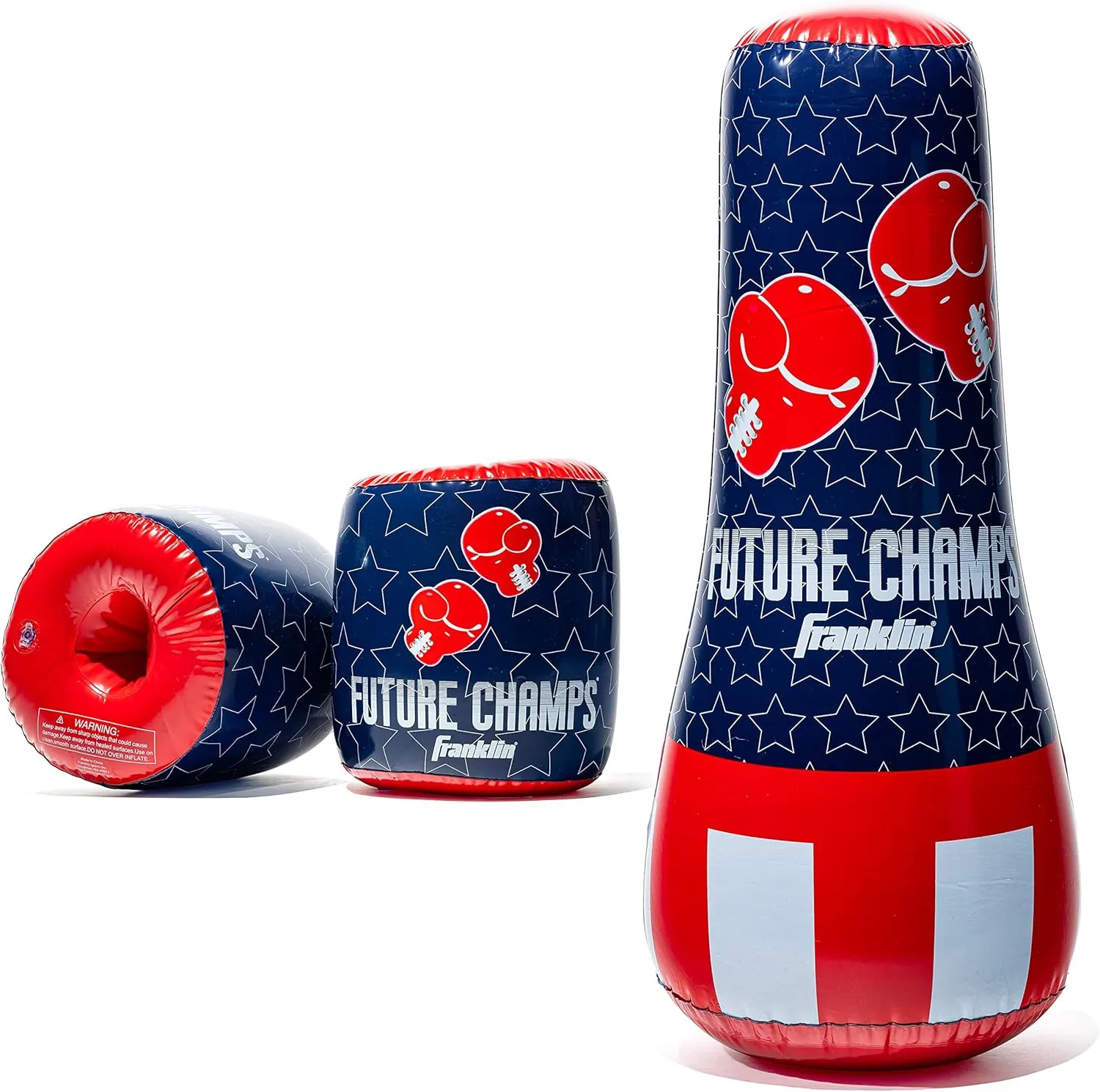 Franklin Sports Inflatable Punching Bag & Bopper Glove Set - Perfect for Kids & Toddlers - Oversized Boxing Bag & Gloves Small