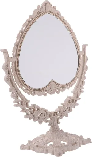 FRCOLOR 1Pc Artistic Rotatable Desktop Makeup Mirror for Women Vintage Design Double Sided Cosmetic Mirror Elegant Style Present for Girlfriend Daughters Non Fade Durable Material