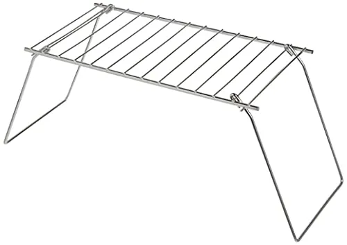 Freestanding Backpack Camp Grill for Camping in Silver