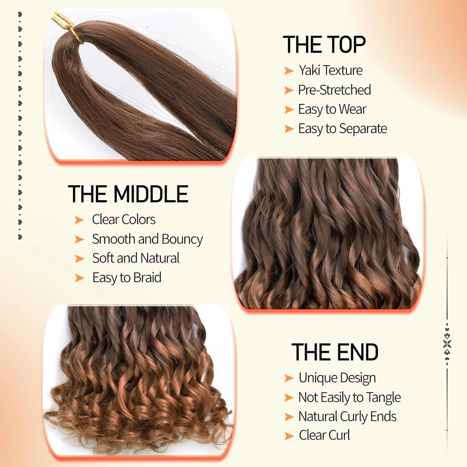 French Curl Braiding Hair 8 Packs 22 Inch Pre Stretched Synthetic Spiral Curly Crochet Ombre Braiding Hair 75g/Pack French Curl Hair Extensions for Black Women (22 Inch,8 Packs,T4/30)