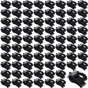 Frienda Black Lanyard Plastic Whistles Referees Fans Cheer Student Whistles Emergencies Survival Whistles Bulk