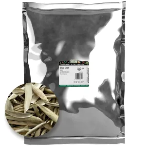 Frontier Co-op Organic Whole Olive Leaf, 1 Bulk Bag - All Natural Dried Olive Leaves, Great for Olive Leaf Tea, Baking, and More - Kosher, Non-GMO