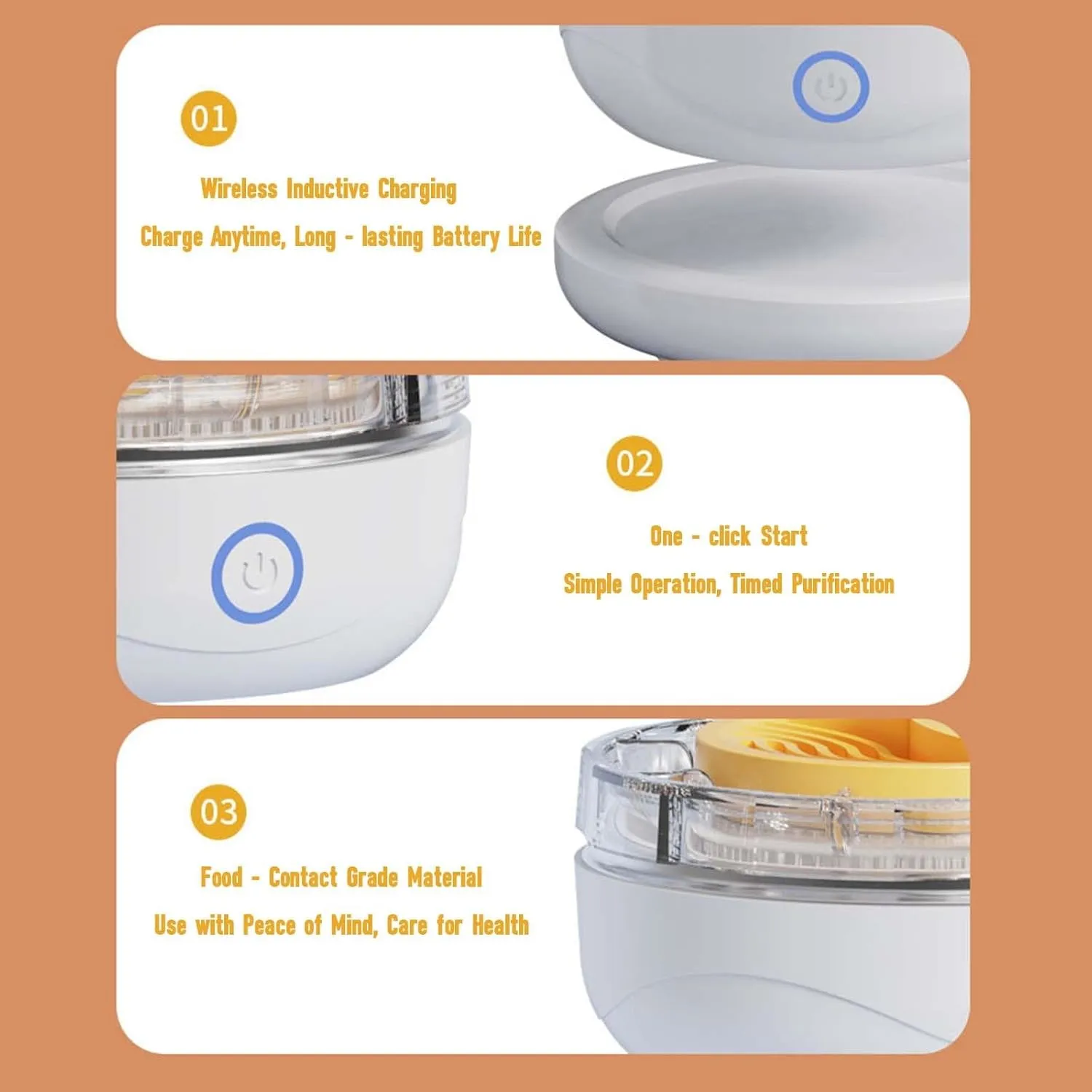Fruit and Vegetable Washing Machine,Portable Fruit Cleaner Device,with Wireless Charging & Hydroxyl Water Ion Purification Technology for Fruits, Vegetables, Aquatic Products, Meat (Black)