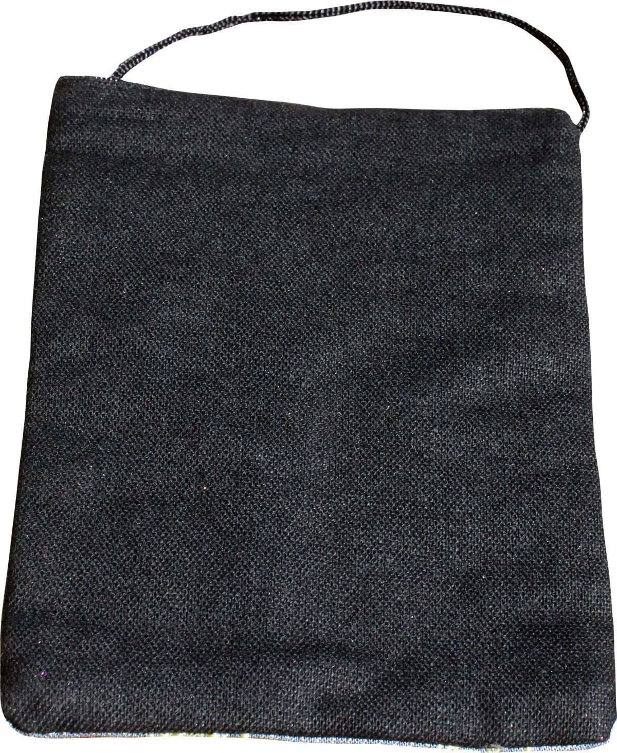 Full Funk Mid Size Thai Silk Shoulder Pouch Bag, 4x5.5inch, Gray