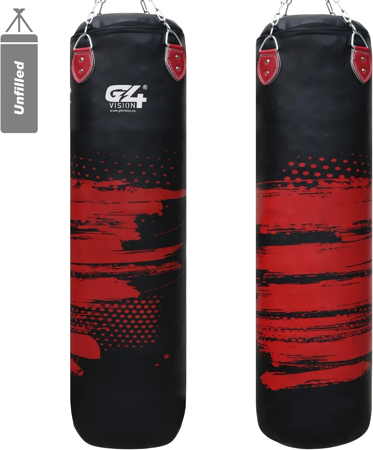 G4 VISION Boxing Punch Bag Punching Bag Heavy Training Gloves Speed Set Kicking MMA 3FT, 4FT, 5FT