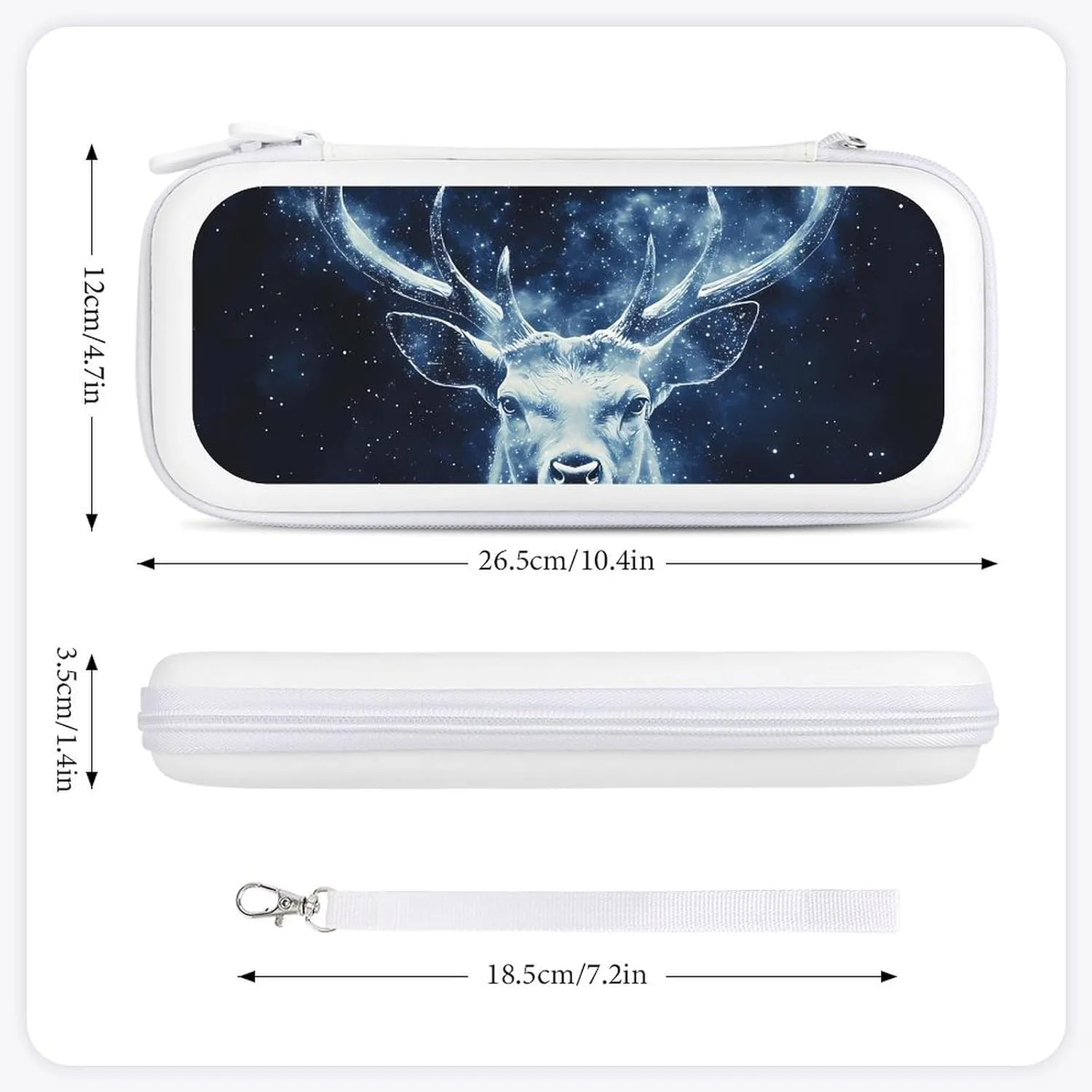 Galactic Deer Moose Compatible with Switch Carrying Case Hard Travel Game Bag Pouch with 15 Games Accessories