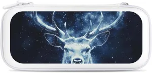 Galactic Deer Moose Compatible with Switch Carrying Case Hard Travel Game Bag Pouch with 15 Games Accessories
