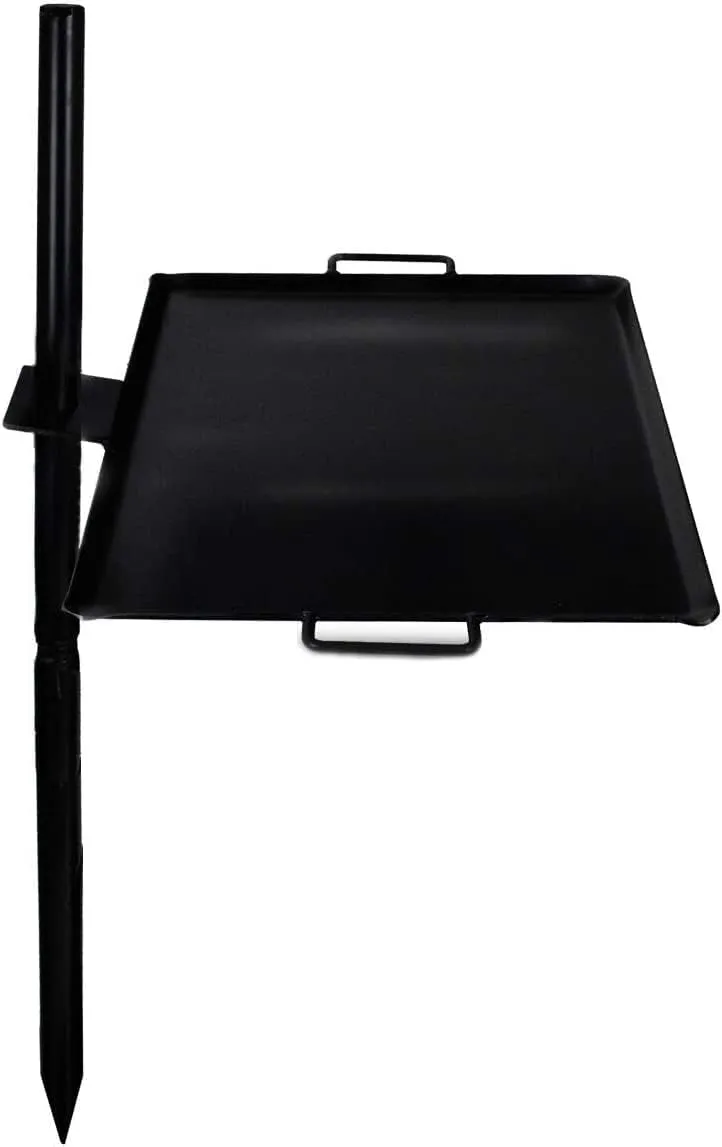 GameMaker Gravity Skillet & Pole – Open Fire Camping Grill & Griddle, Heavy-Duty Outdoor Cookware for Campfires, Hiking, Hunting & Backpacking