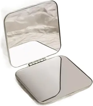 GaRcan Compact Vanity Mirror Mirror Female Portable Portable Folding Double-Sided Stainless Steel Makeup Mirror Student Mini Make-up Mirror Salon Hairdressing Mirror (Color : B)