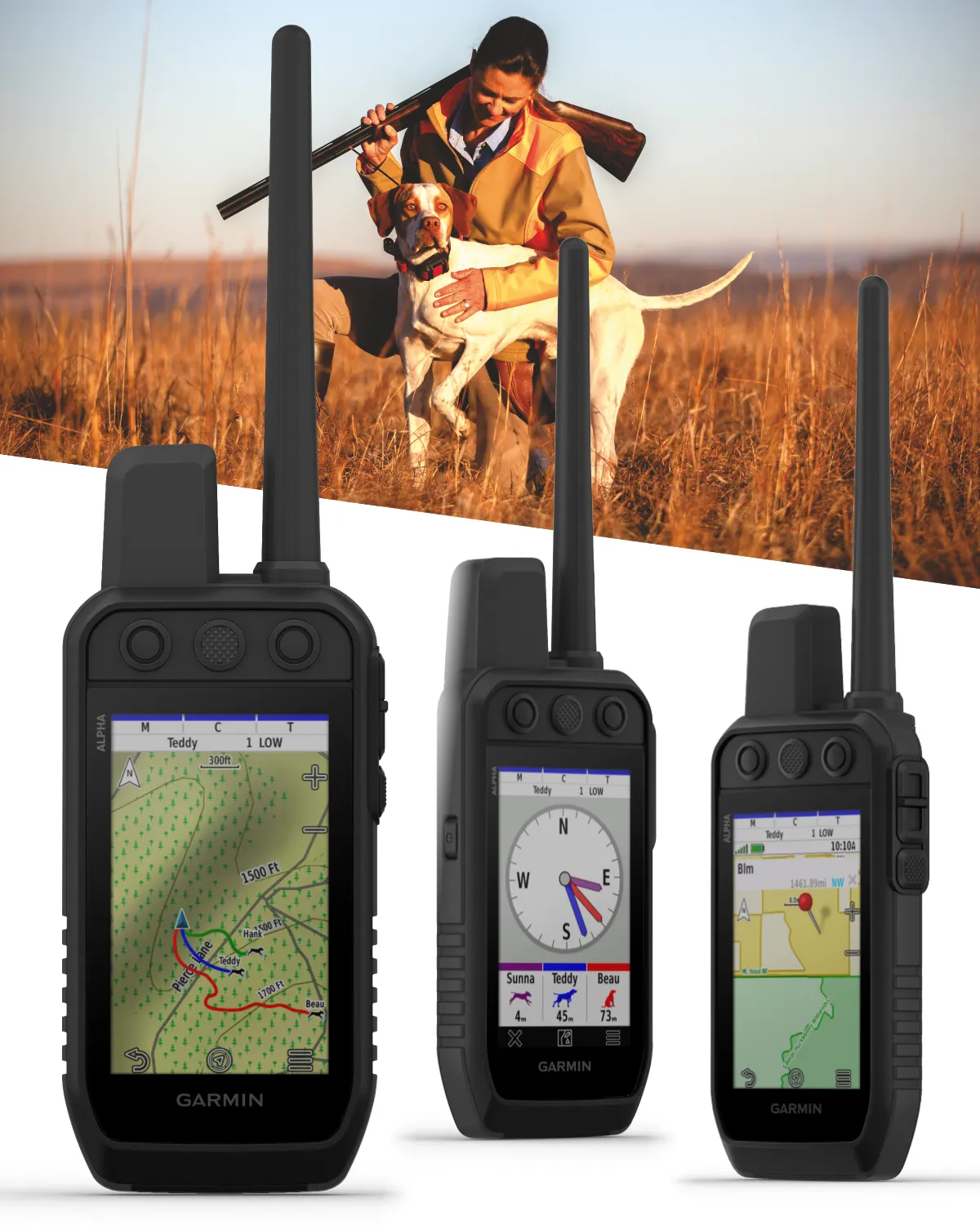 Garmin Alpha 200 Plus Dog Tracking & Training Handheld GPS, 3.5” Touchscreen, Track & Train Up to 20 Dogs from 9 Miles, Preloaded TopoActive Maps, 18 Training Levels with Wearable4U Power Bank Bundle  (010-04014-00_W4U)