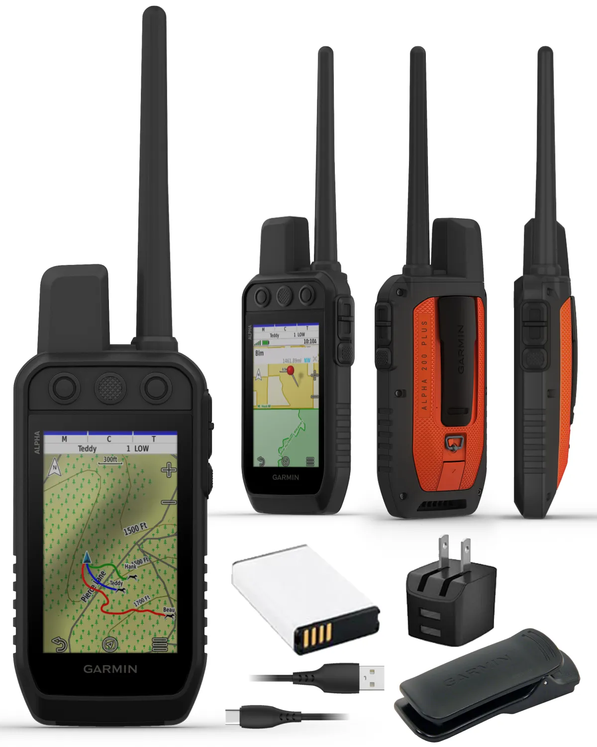 Garmin Alpha 200 Plus Dog Tracking & Training Handheld GPS, 3.5” Touchscreen, Track & Train Up to 20 Dogs from 9 Miles, Preloaded TopoActive Maps, 18 Training Levels with Wearable4U Power Bank Bundle  (010-04014-00_W4U)