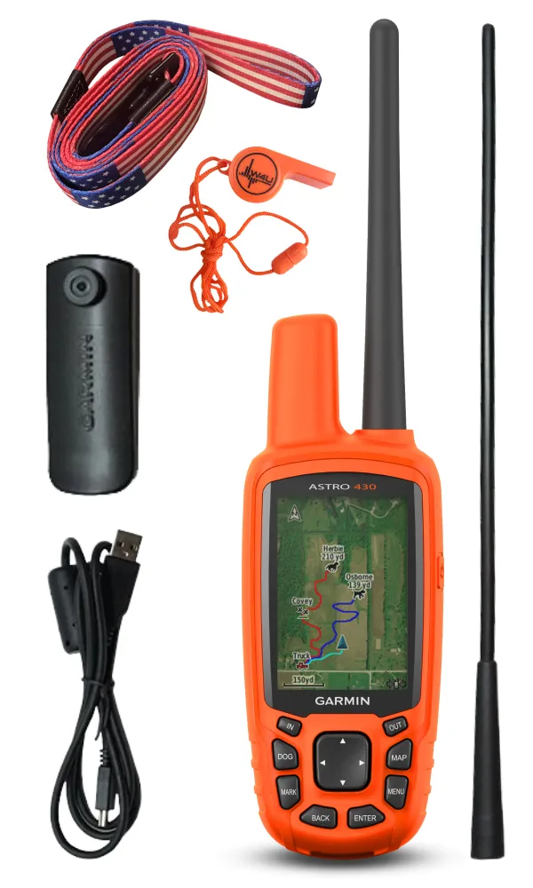Garmin Astro 430 GPS / GLONASS GPS Handheld Dog Tracking Bundle with Wearable4U Bundle