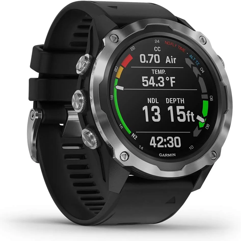 Garmin Descent Mk2 (Stainless Steel/Black) Dive Computer Watch Bundle - Air Integration, Multisport Training Features - includes PlayBetter Waterproof Dry Bag Set