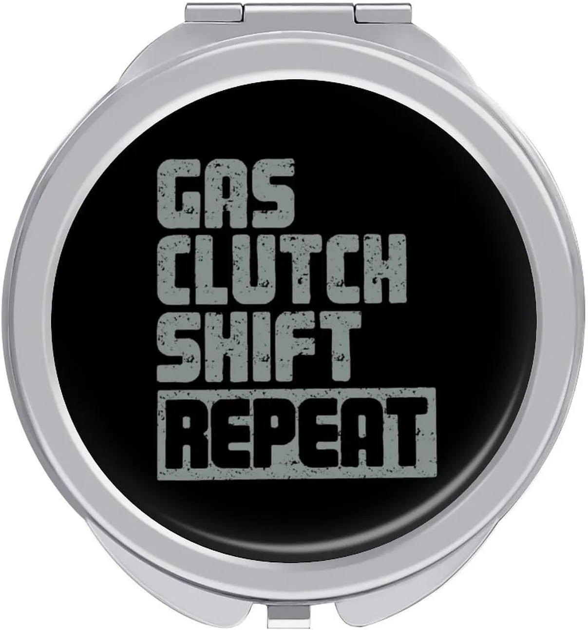 Gas Clutch Shift Repeat Travel Makeup Mirror 2-Sided 1x 2X Magnification Portable Mini Mirror for Handbag Purse Pocket