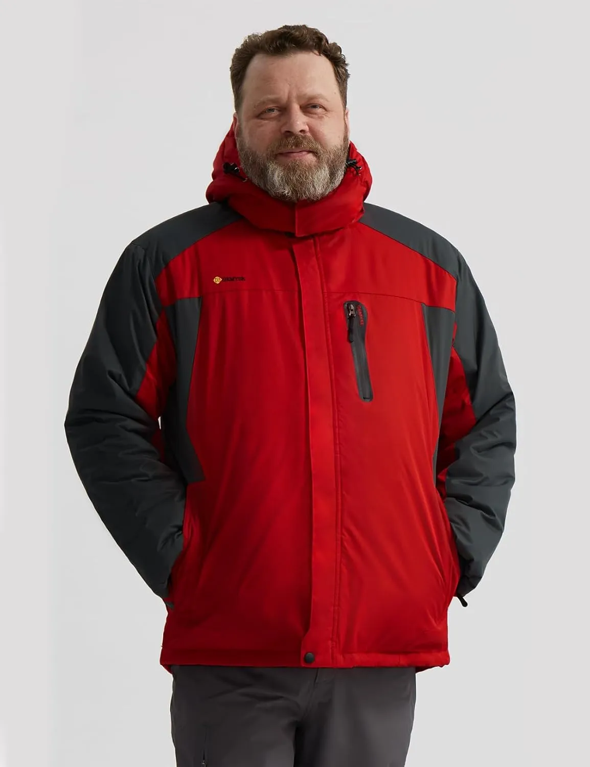 GEMYSE Men's Ski Snow Jacket Warm Winter Waterproof Coat Snowboard Rain Jacket Hooded Windproof Windbreaker