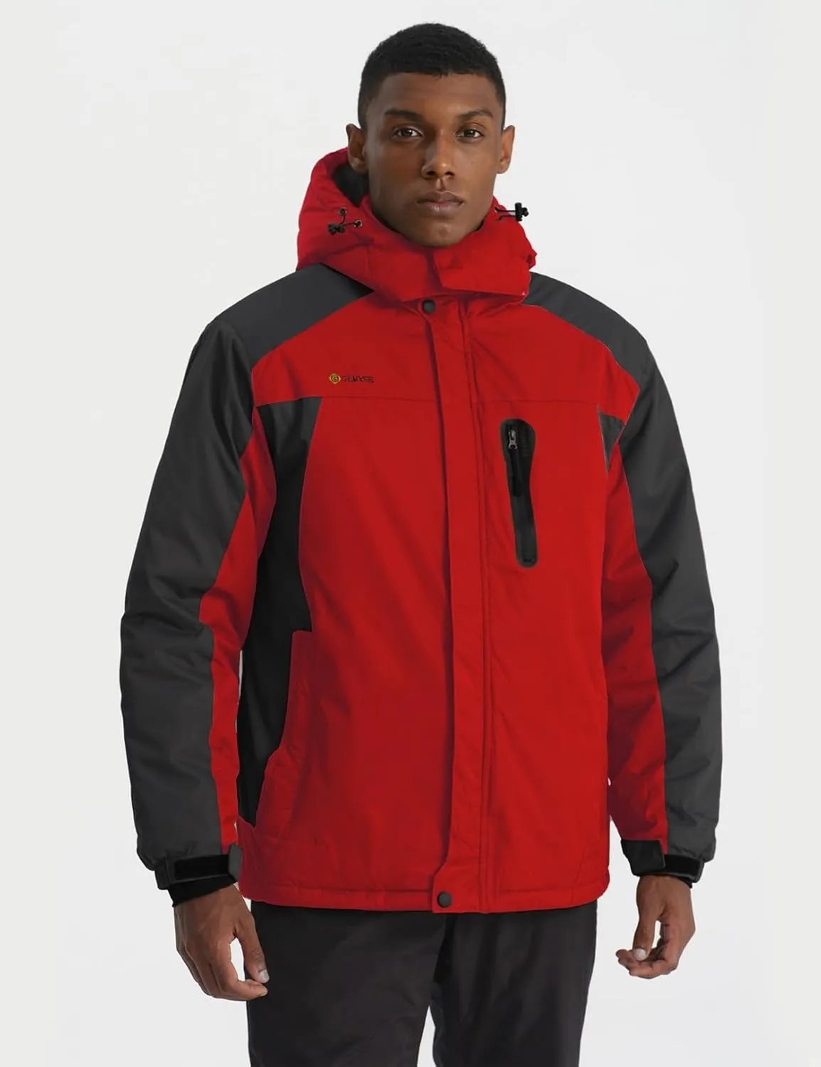 GEMYSE Men's Ski Snow Jacket Warm Winter Waterproof Coat Snowboard Rain Jacket Hooded Windproof Windbreaker